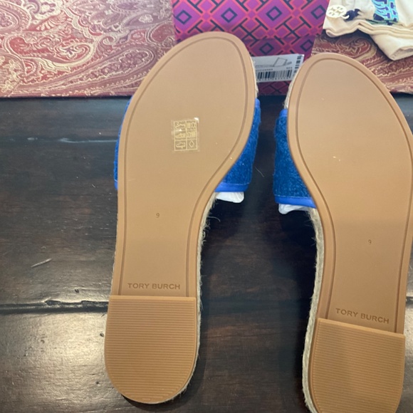 Tory Burch T Monogram Espadrille slides in blue night,  MSRP$248 - Picture 3 of 4